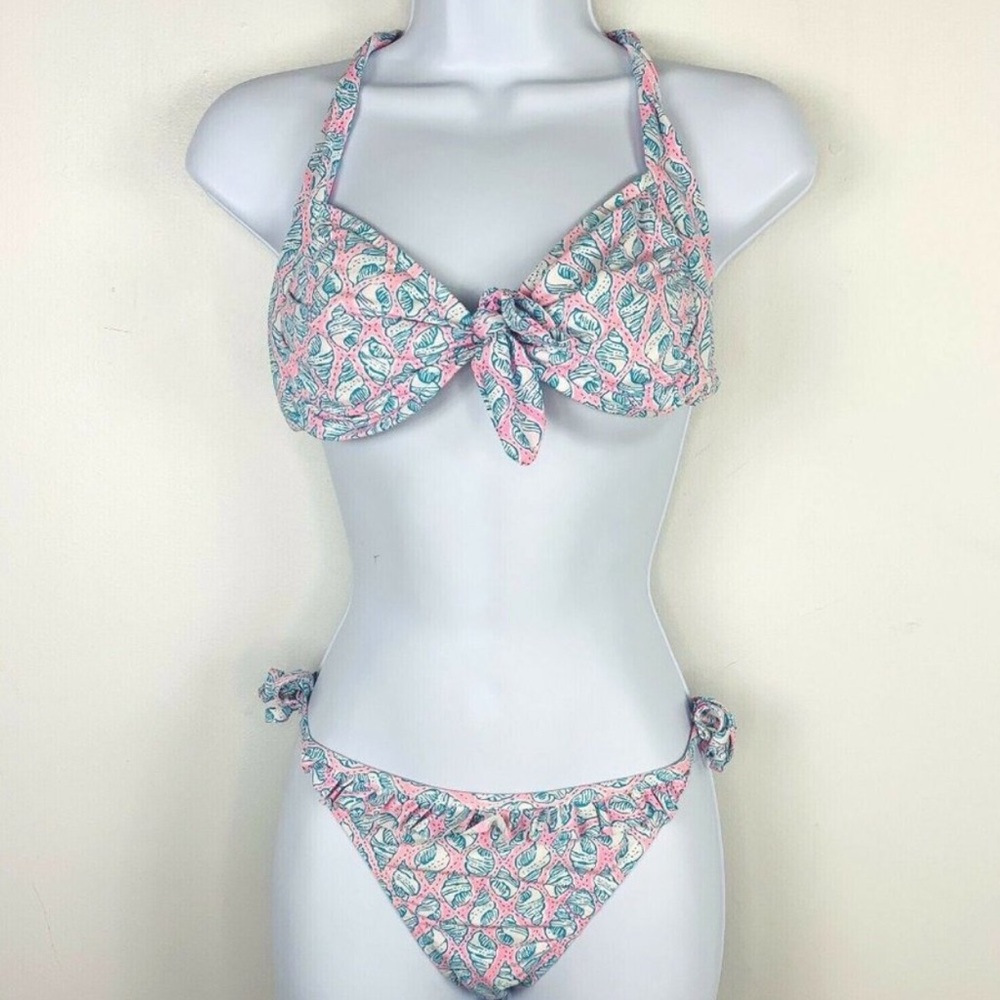 Lilly Pulitzer Bikini Top Bottom Set M Shells PK26